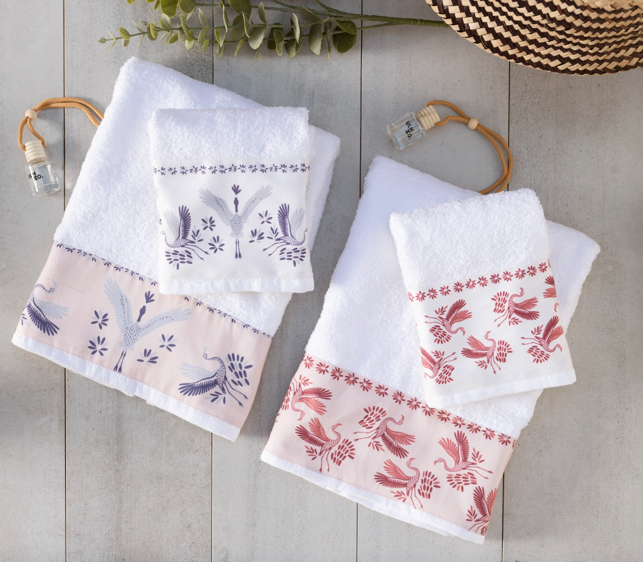 Set de Toalla Mano y Visita Flamenco Azul- ULMMO