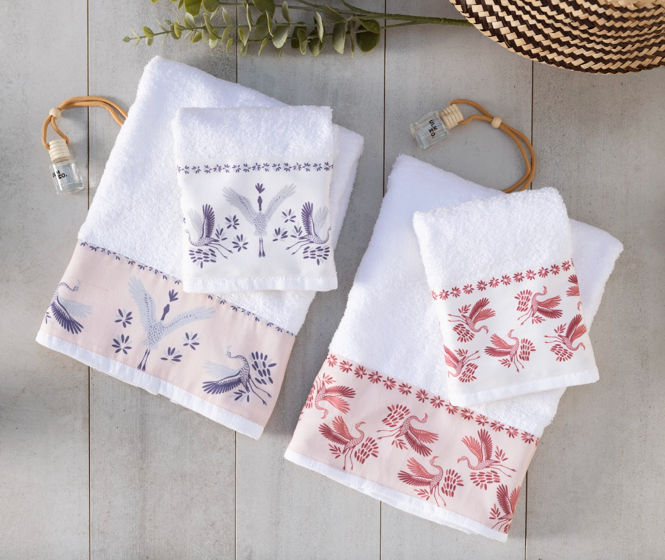Set de Toallas Mano y Visita Flamenco Rosa- ULMMO
