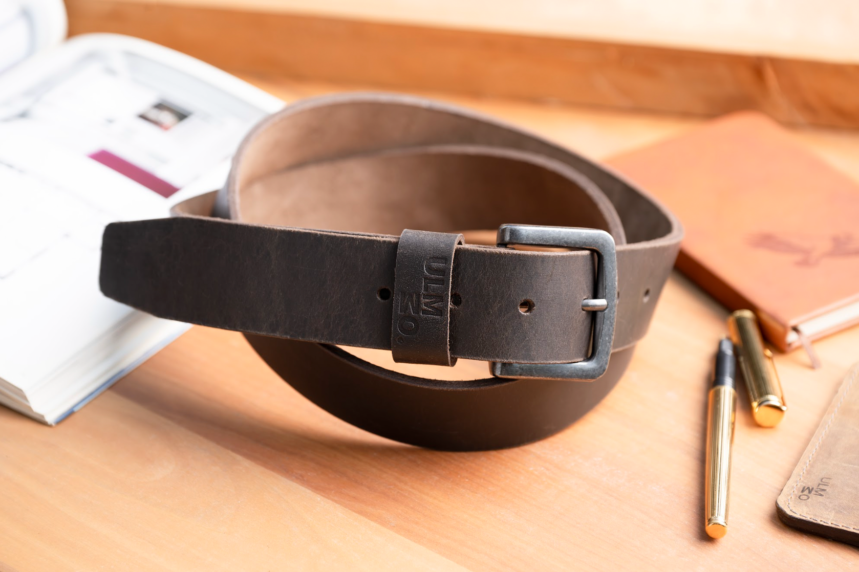 Cinturón ULMMO 100% Cuero Graso – Hecho a Mano en Chile