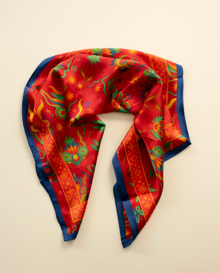 PAÑUELO  100% SEDA NATURAL MAYNA -TIRANA