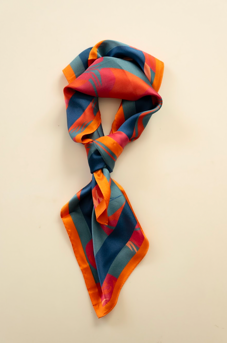 PAÑUELO 100% SEDA NATURAL MAYNA - FLAMENCO