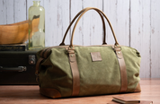Bolso ULMMO Cuero Reno Verde Musgo Con Mangos de Cuero