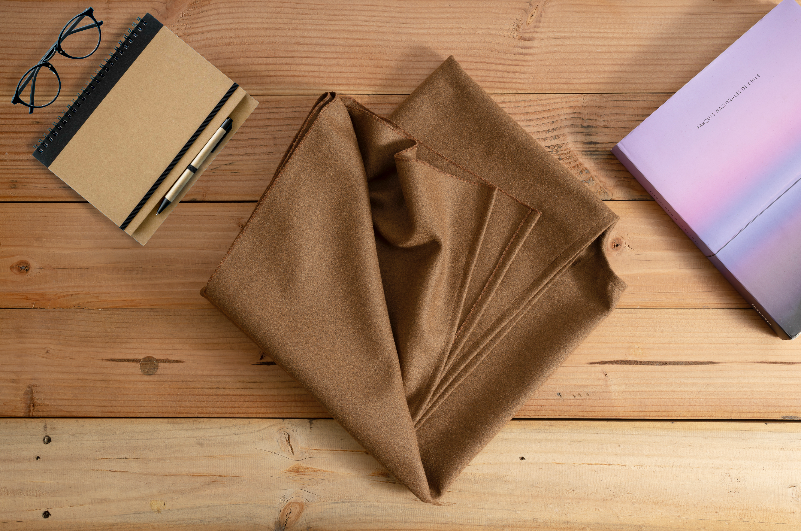 Ruana de Lana Merino Camel