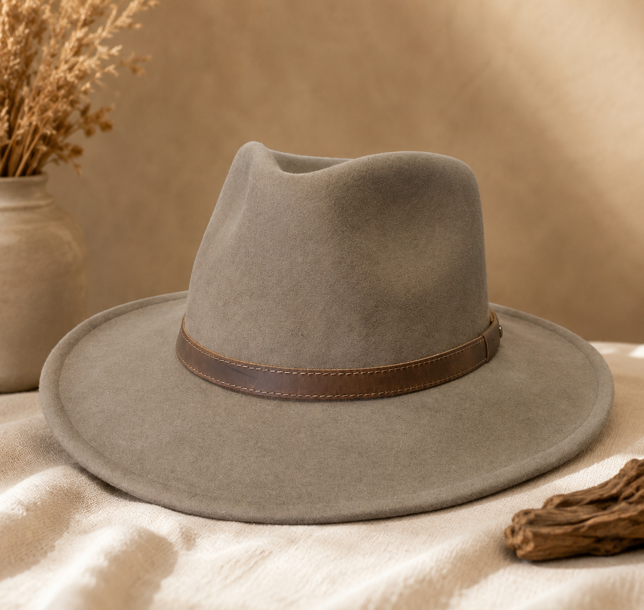 Sombrero paño lana - Color Hazel