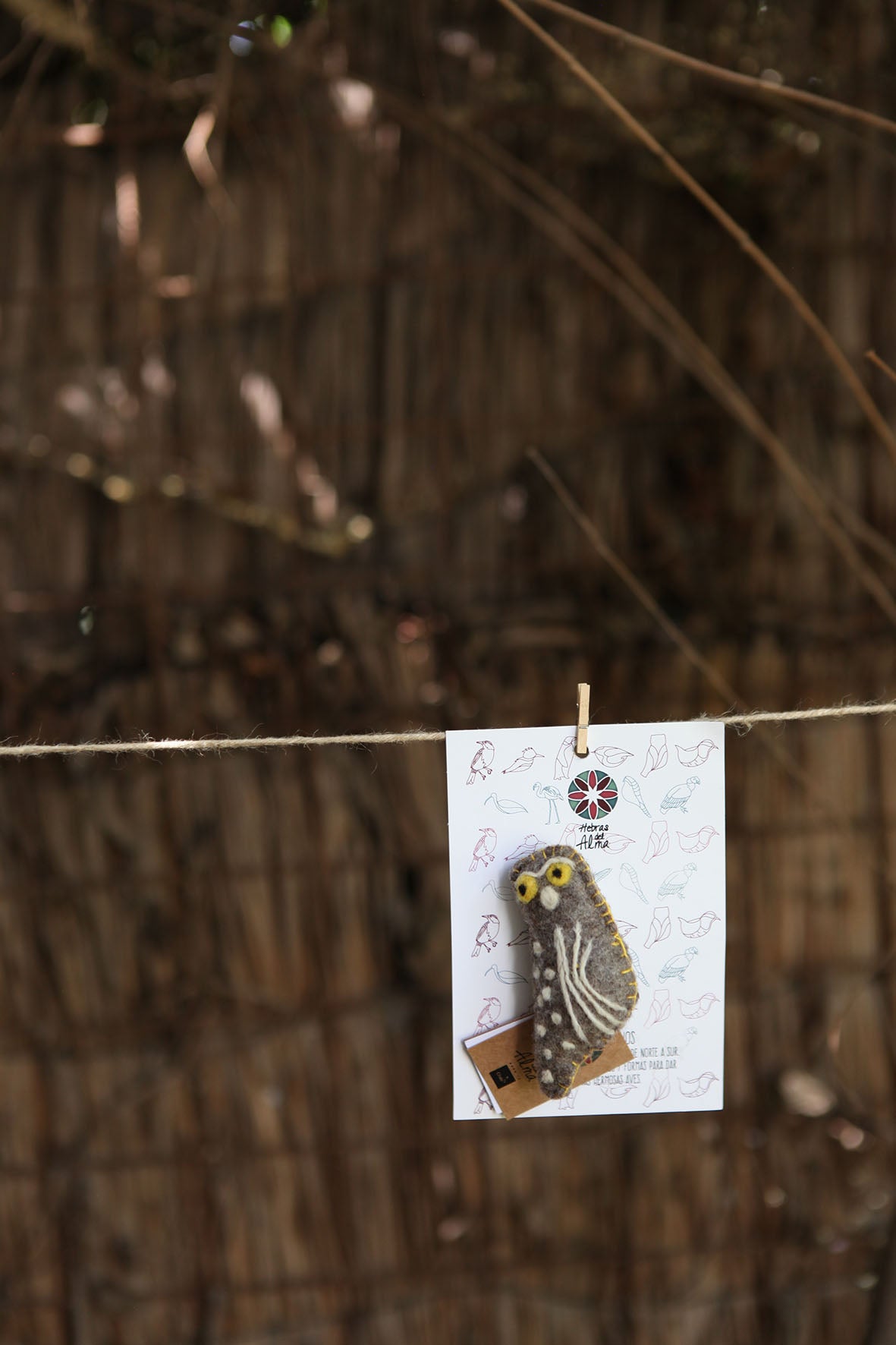 Pajarito prendedor Chuncho Gris