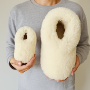 Pantuflas De Oveja Lana Natural Blanca Tallas Infantil Unisex
