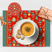 Individuales de papel Navidad Pinitos azules