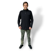 polerón waffle hombre negro