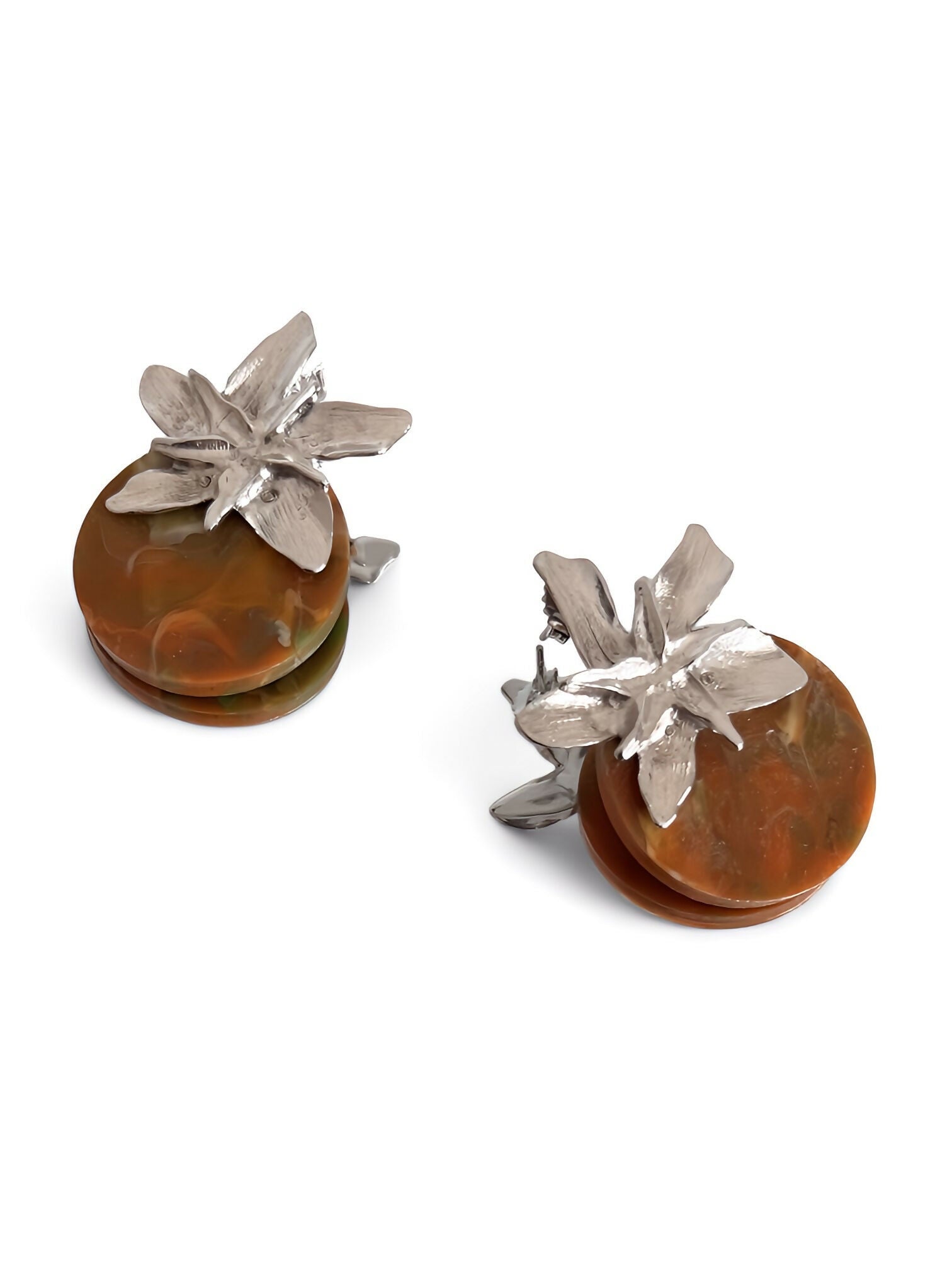 Pendientes FLORES en Plata y Tapas de plástico recicladas