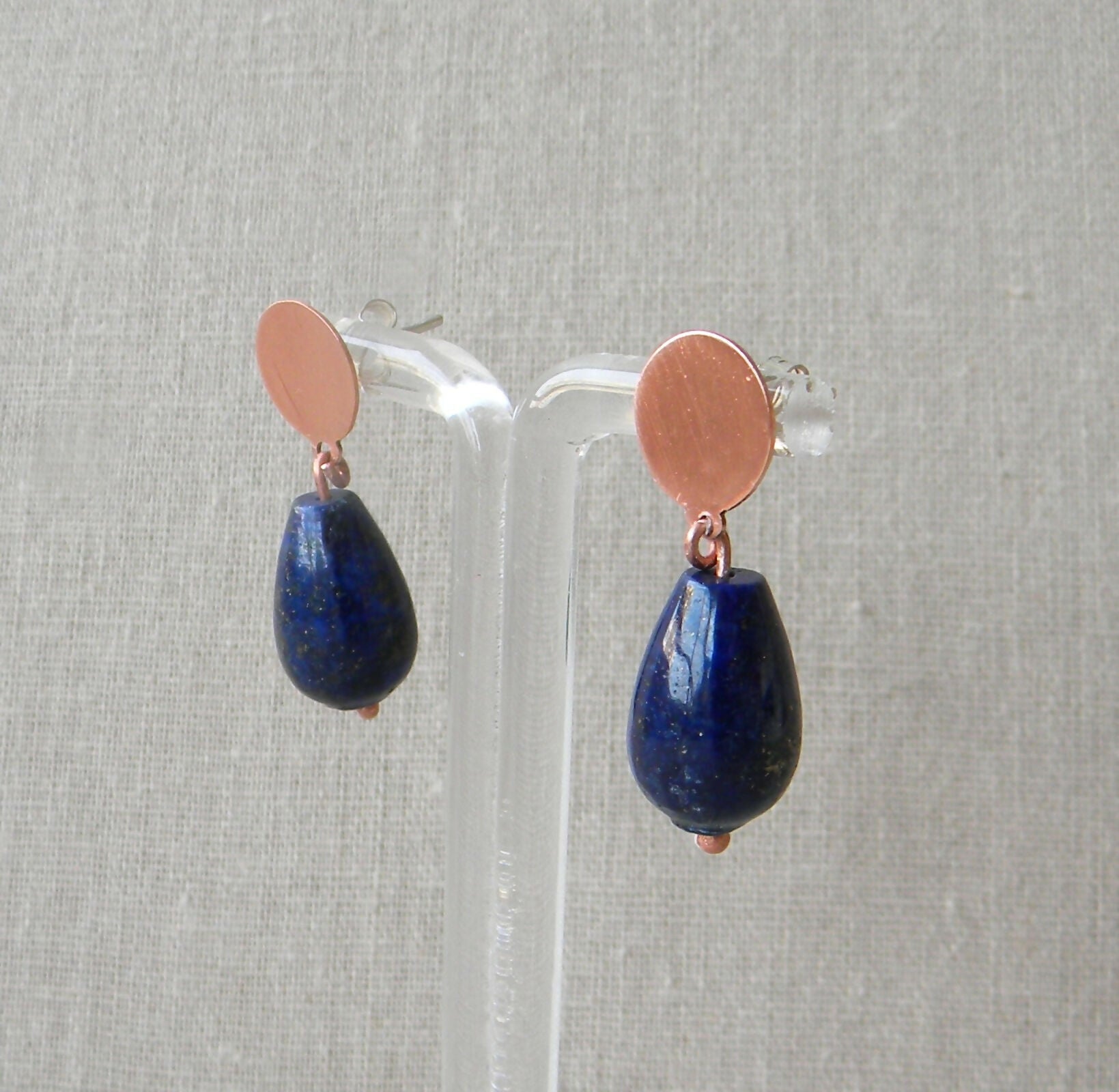 AROS COBRE GOTA VOLUMEN LAPISLAZULI
