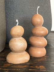 Velas Chanchitos Cafés, Set de 2 – Quinchamalí