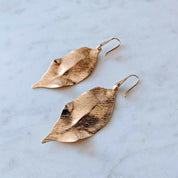 Aros Hojas bañadas oro mate