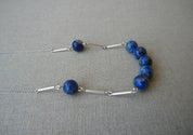 COLLAR PLATA LAPISLAZULI CADENA Y PALOS