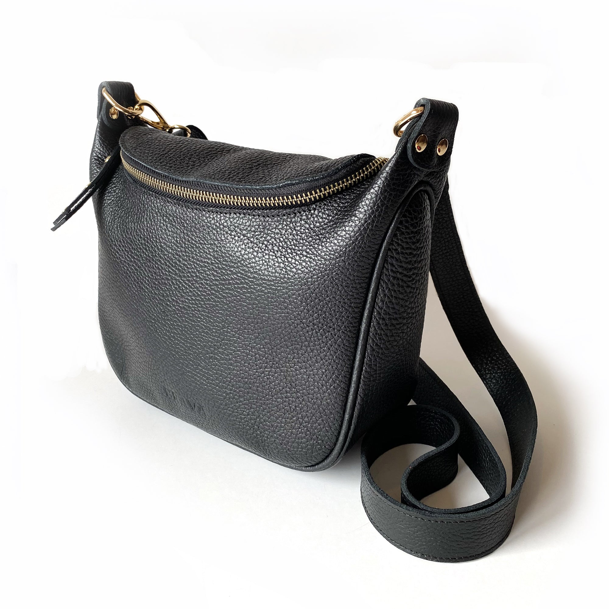 Bandolera de cuero modelo FELICIA Negra