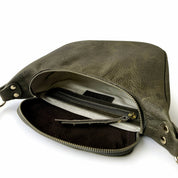 Bandolera de cuero modelo FELICIA Oliva