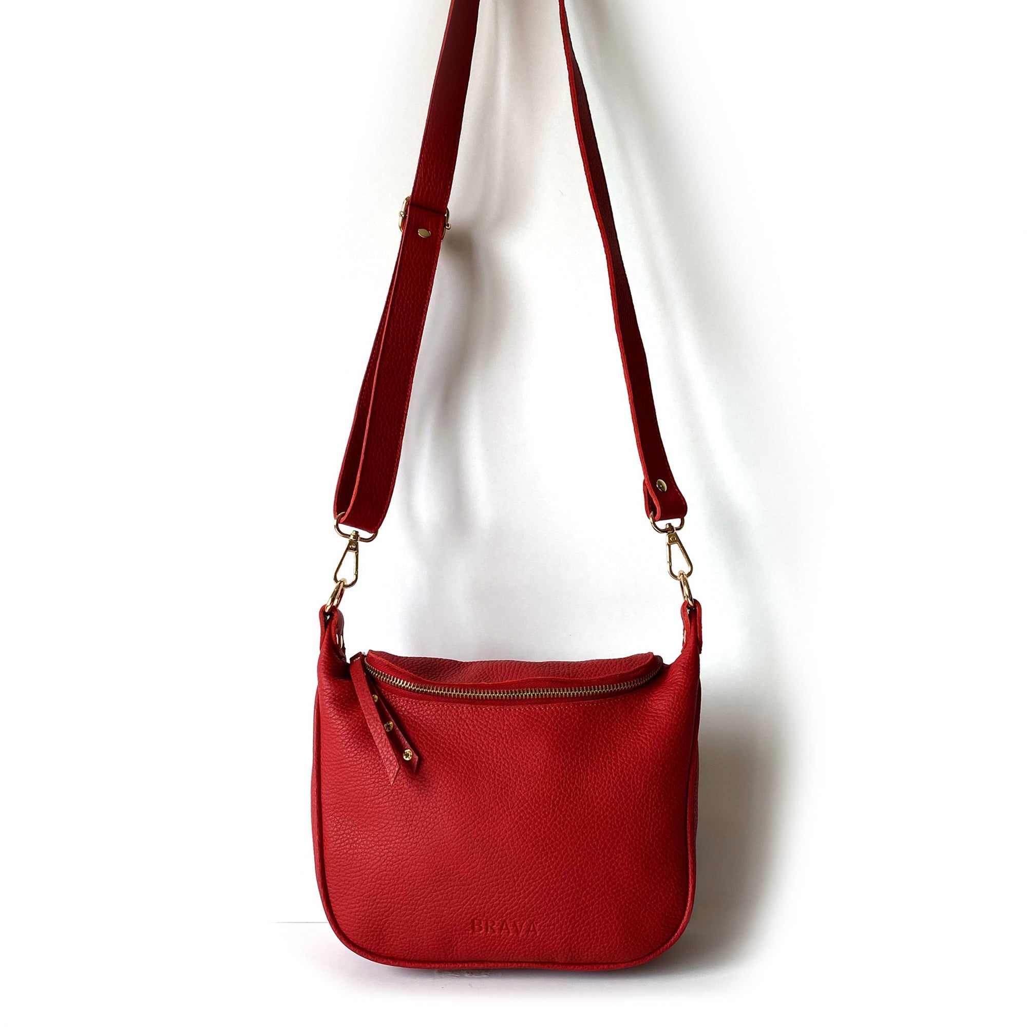 Bandolera de cuero modelo FELICIA Rojo