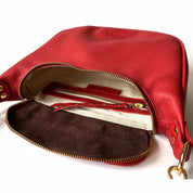 Bandolera de cuero modelo FELICIA Rojo