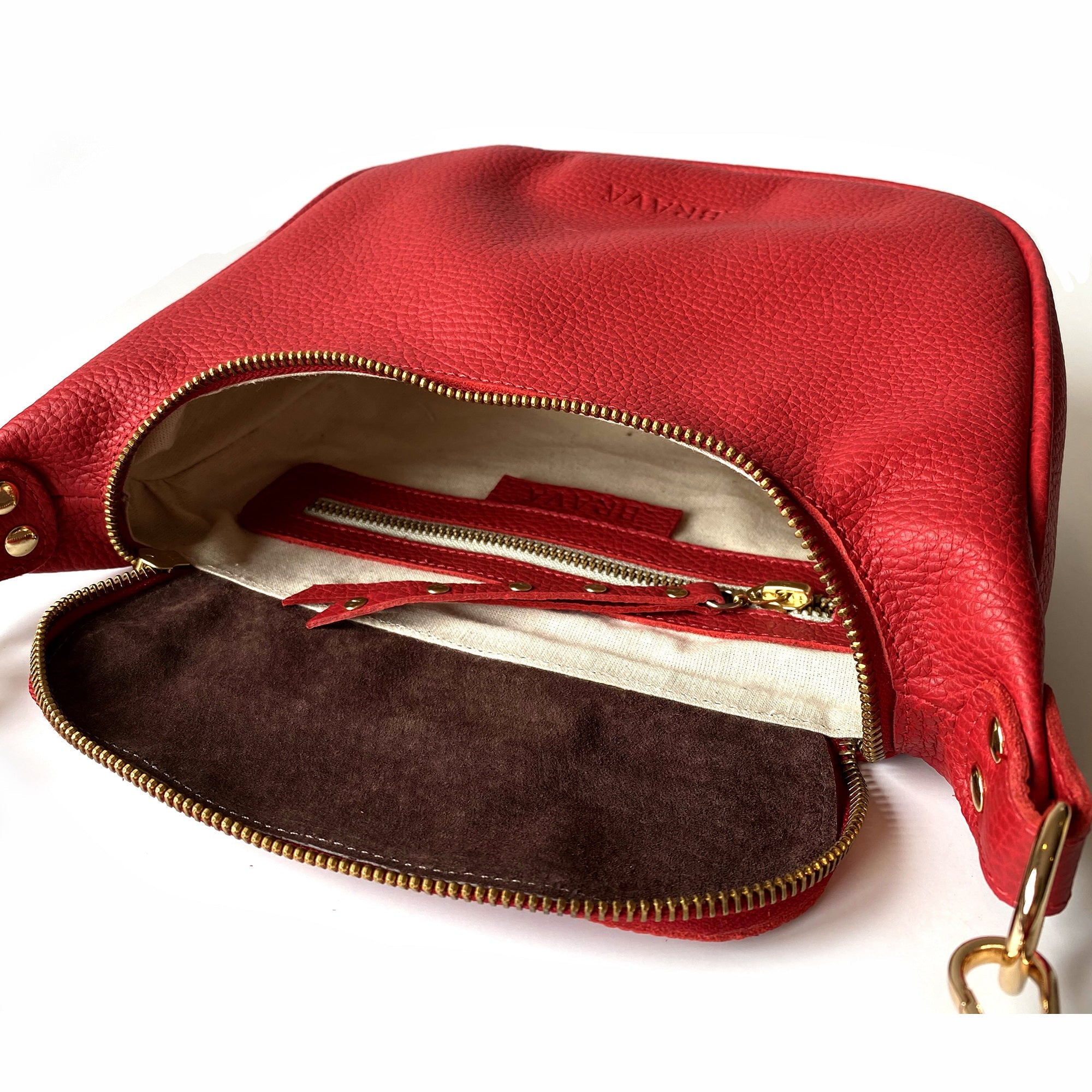 Bandolera de cuero modelo FELICIA Rojo