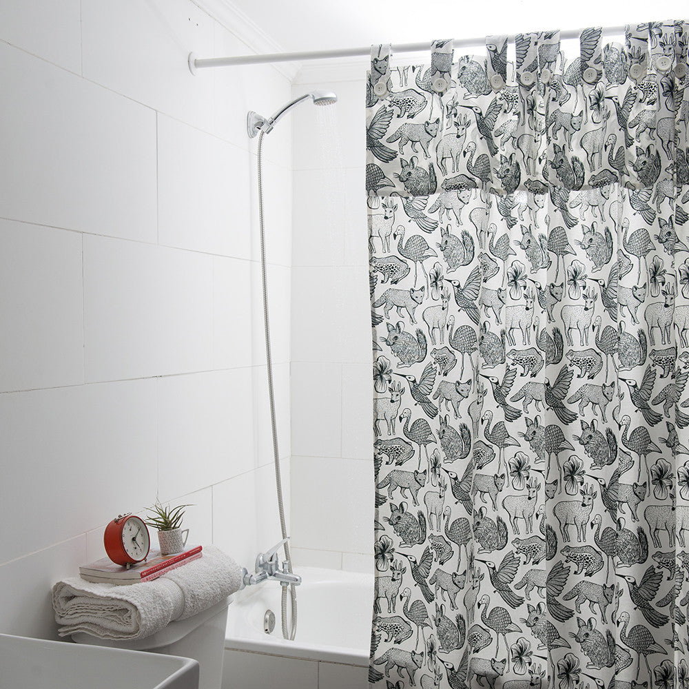 Cortina de Baño Fauna de Chile - Petróleo - Hued hued