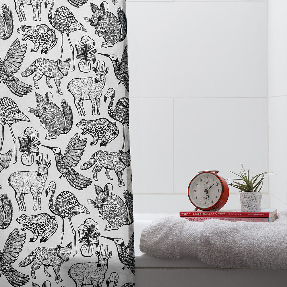 Cortina de Baño Fauna de Chile - Petróleo - Hued hued