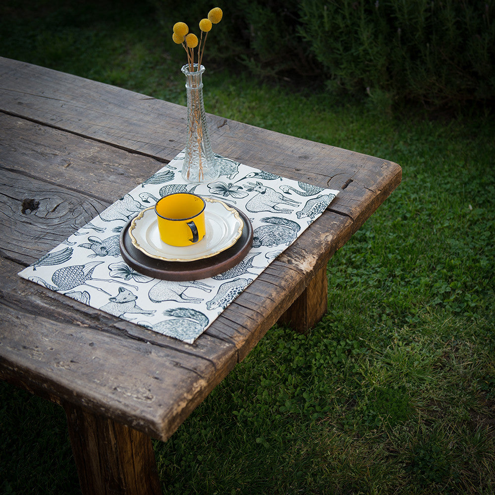 Set de 4 individuales Fauna de Chile - Petróleo - Hued hued