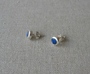 AROS PLATA LAPISLÁZULI BOTÓN CHICO