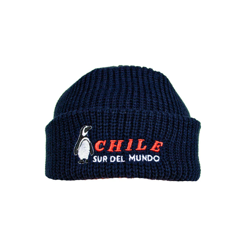 Gorro Beanie Bordado De Chile Azul Pinguino - Creado en Chile