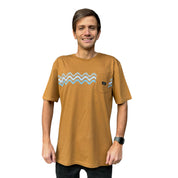 polera manga corta hombre khaki waves
