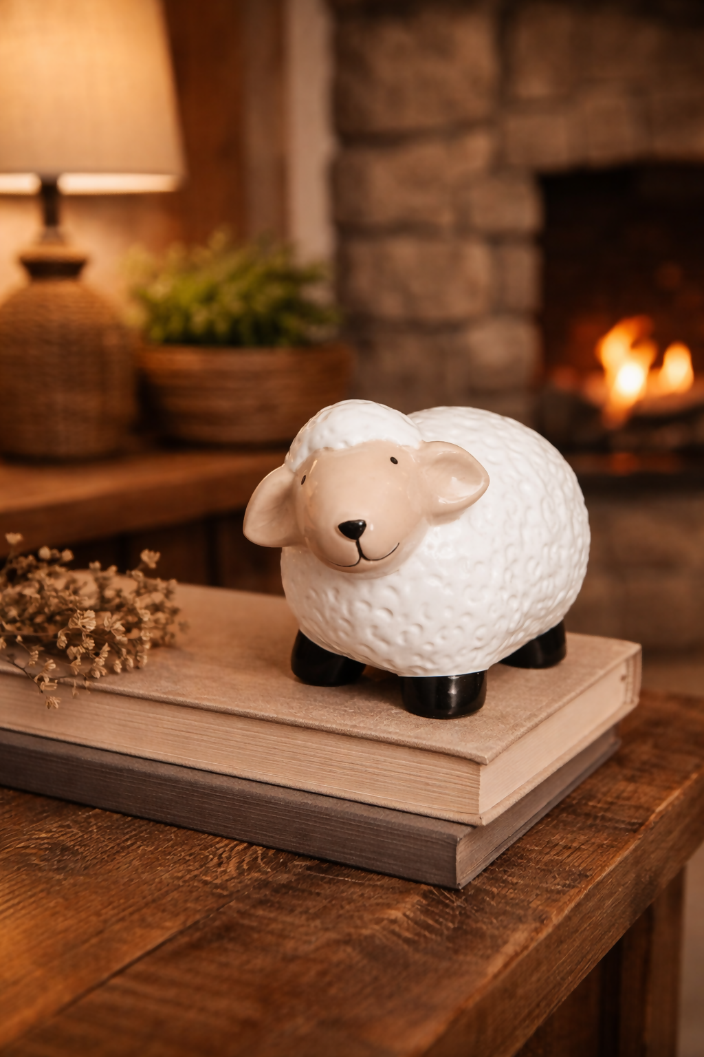 Ceramica de Adorno de Oveja Artesanal