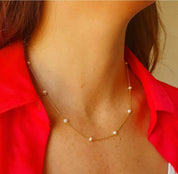 Collar varias perlas Baño oro
