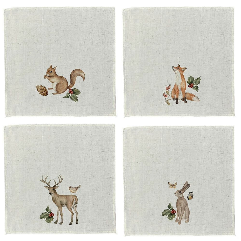Set 4 Servilletas Woodland - Lino Poliester