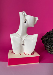 Aros gota con collar gota y caja