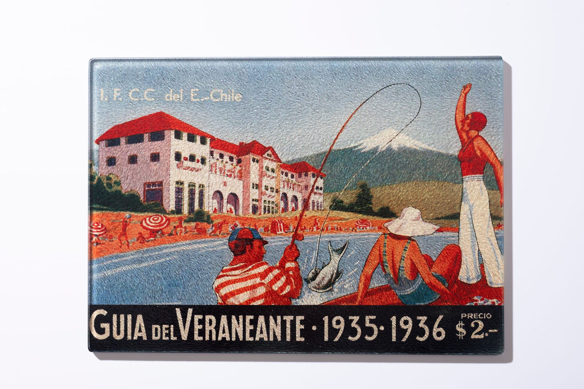 Tabla de Vidrio para Cortar 20 x 28 cm | Colección En Viaje de Memoria Chilena /Pucón