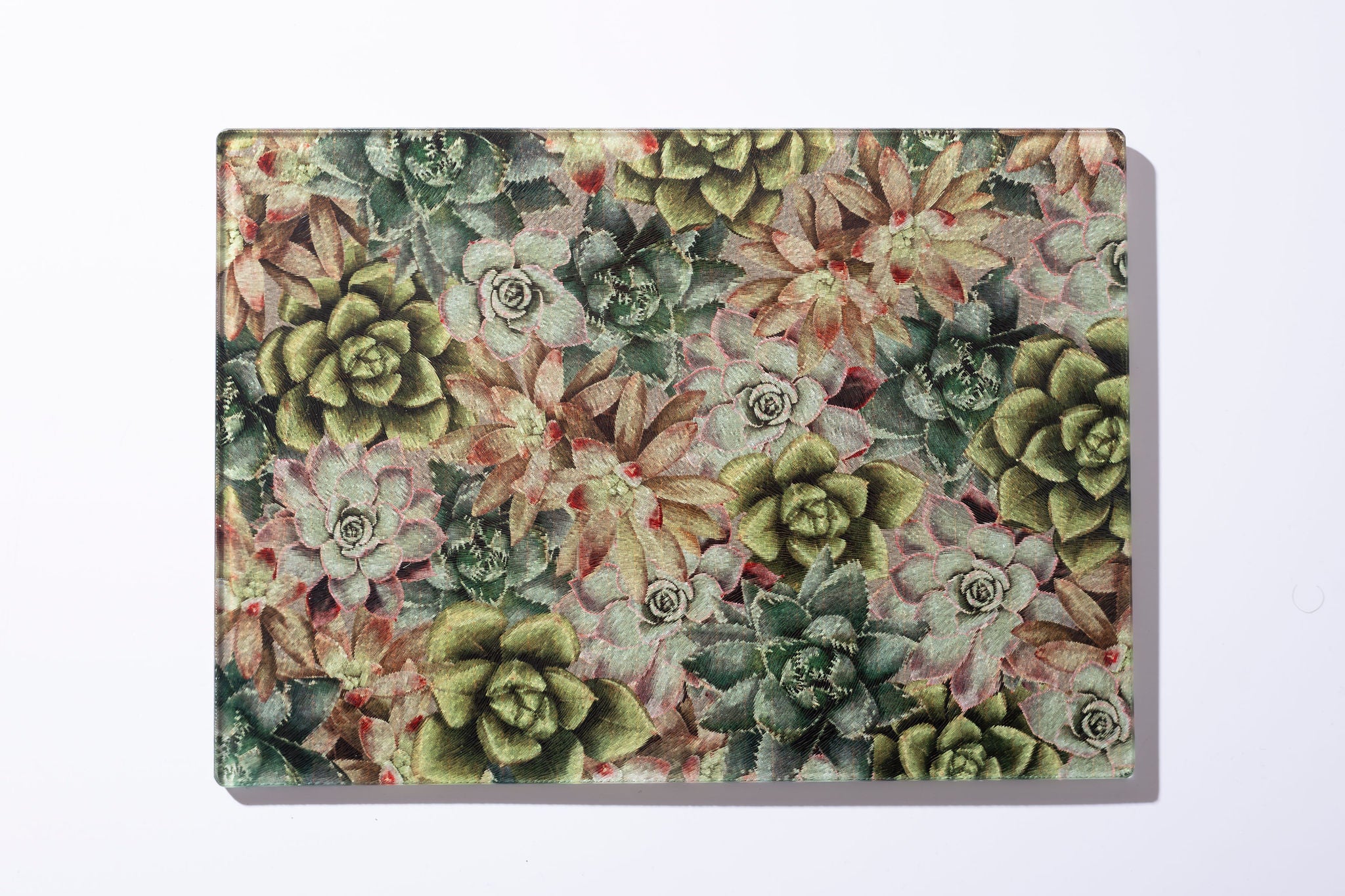 Tabla de Vidrio para Cortar 20 x 28 cm | Colección Caro Ruiz Suculentas I