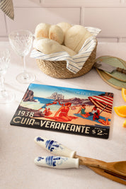 Tabla de Vidrio para Cortar 20 x 28 cm | Colección En Viaje de Memoria Chilena / Playa