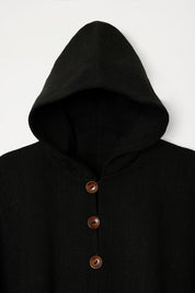 Poncho Tradicional Lana con Capucha - Negro