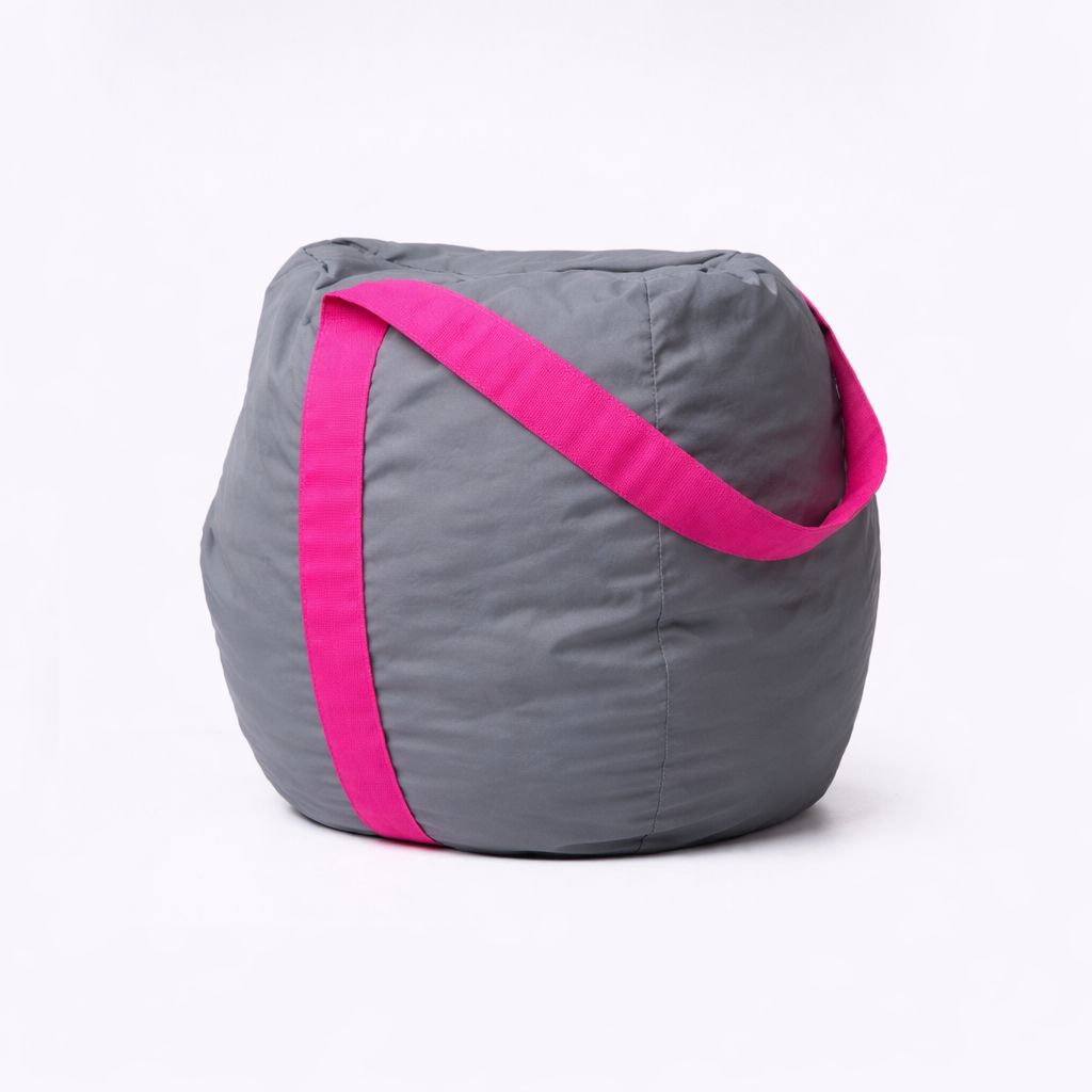 Beachball - Cojín de Playa -  Gris con correa fucsia