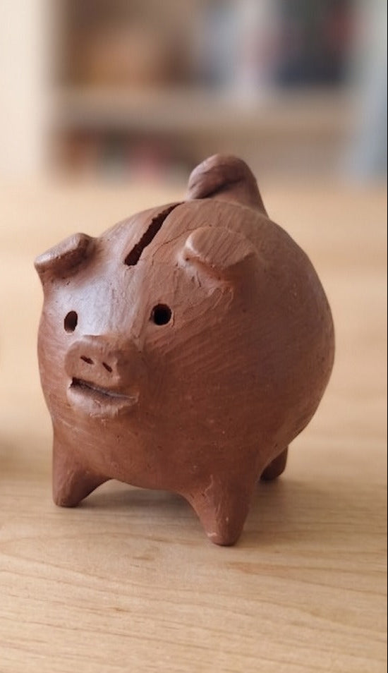 Chancho de Greda Alcancía Color Café