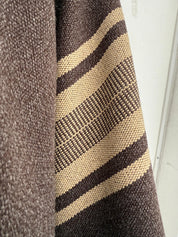 Poncho Peinecillo con Capucha -  Lana y Alpaca  - Café Moro con Beige