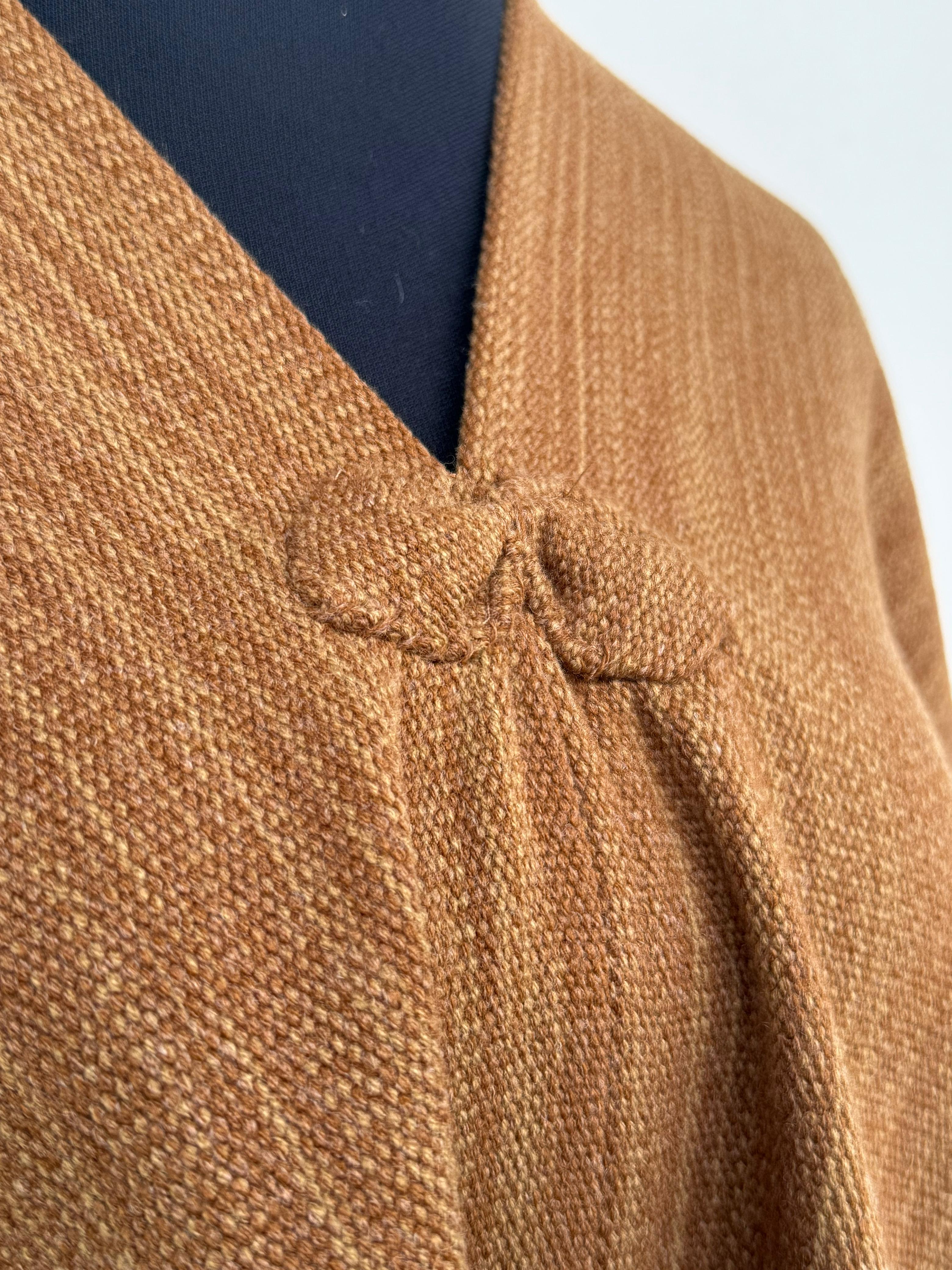 Poncho con Borde Enhuinchado  -  Lana y Alpaca  - Vicuña Jaspeado