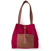 Cartera de cuero modelo JANE Guinda