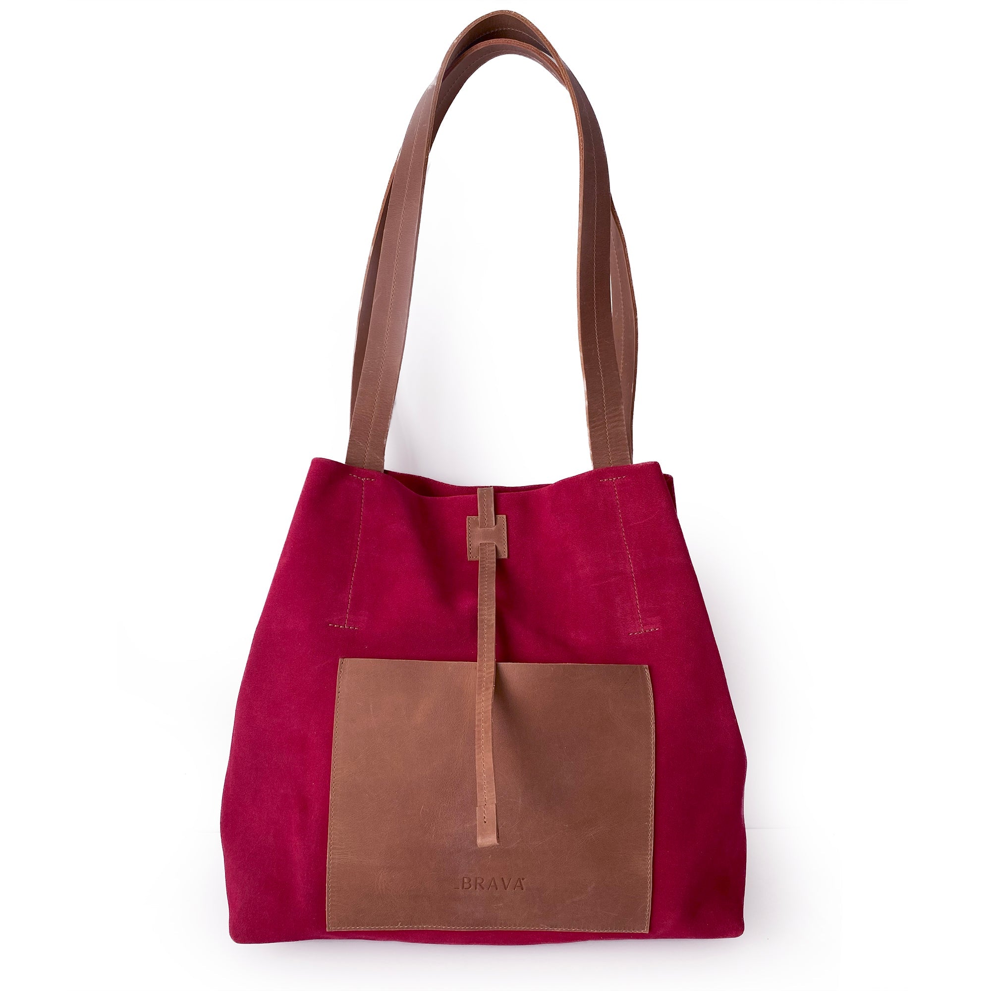 Cartera de cuero modelo JANE Guinda
