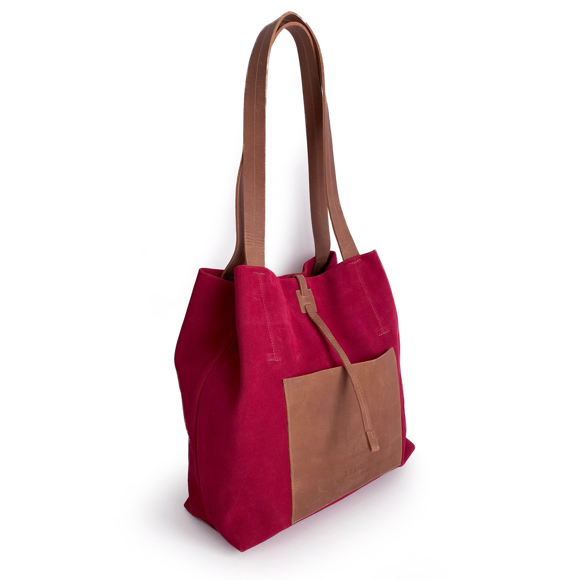 Cartera de cuero modelo JANE Guinda