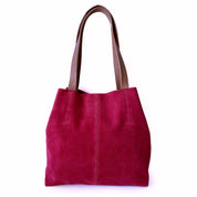 Cartera de cuero modelo JANE Guinda