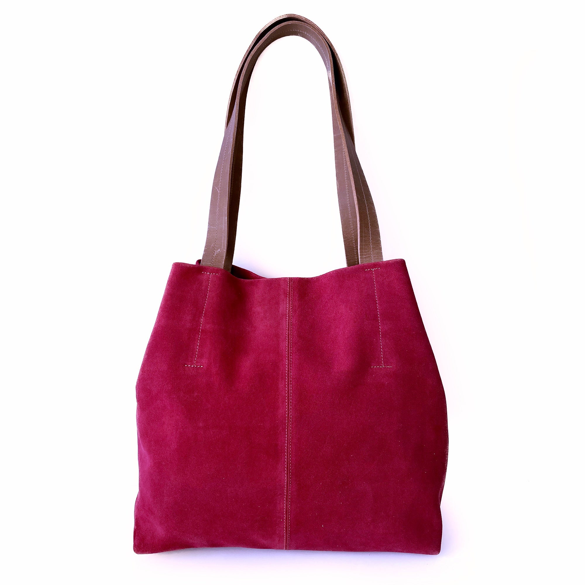 Cartera de cuero modelo JANE Guinda