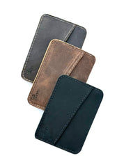 TARJETERO DE CUERO NEGRO