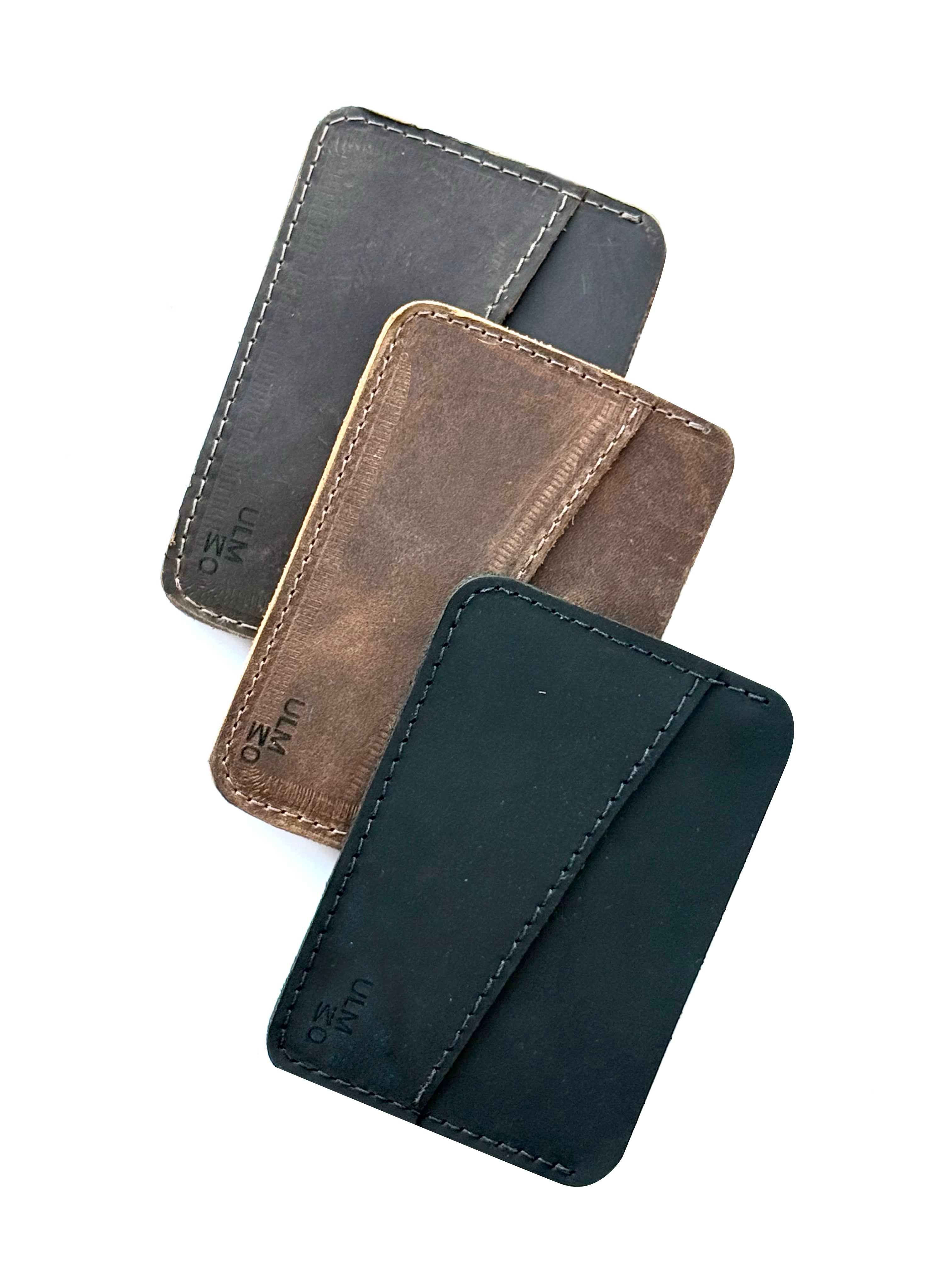 TARJETERO DE CUERO NEGRO