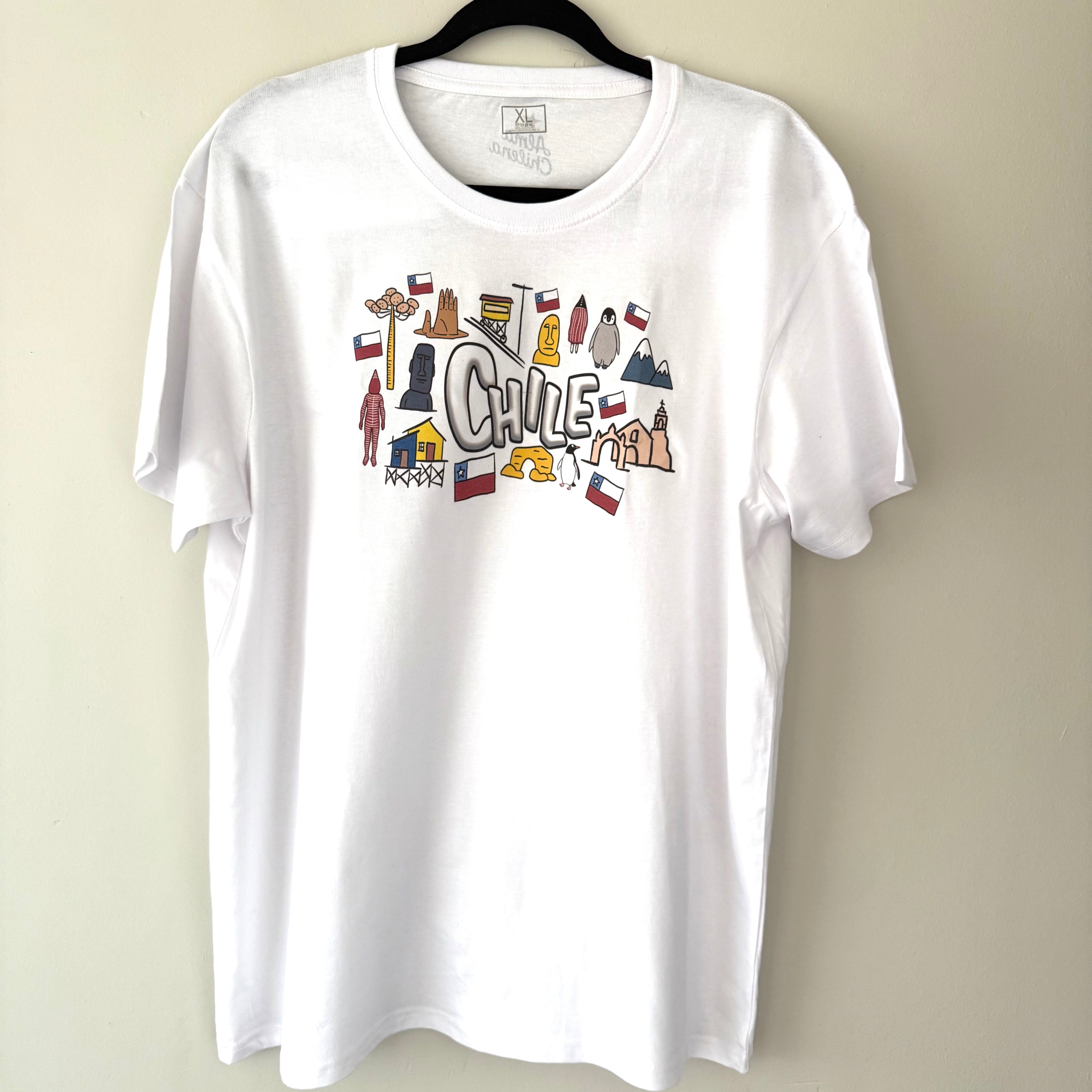 Polera Manga Corta Adultos Chile Íconos - Creado en Chile