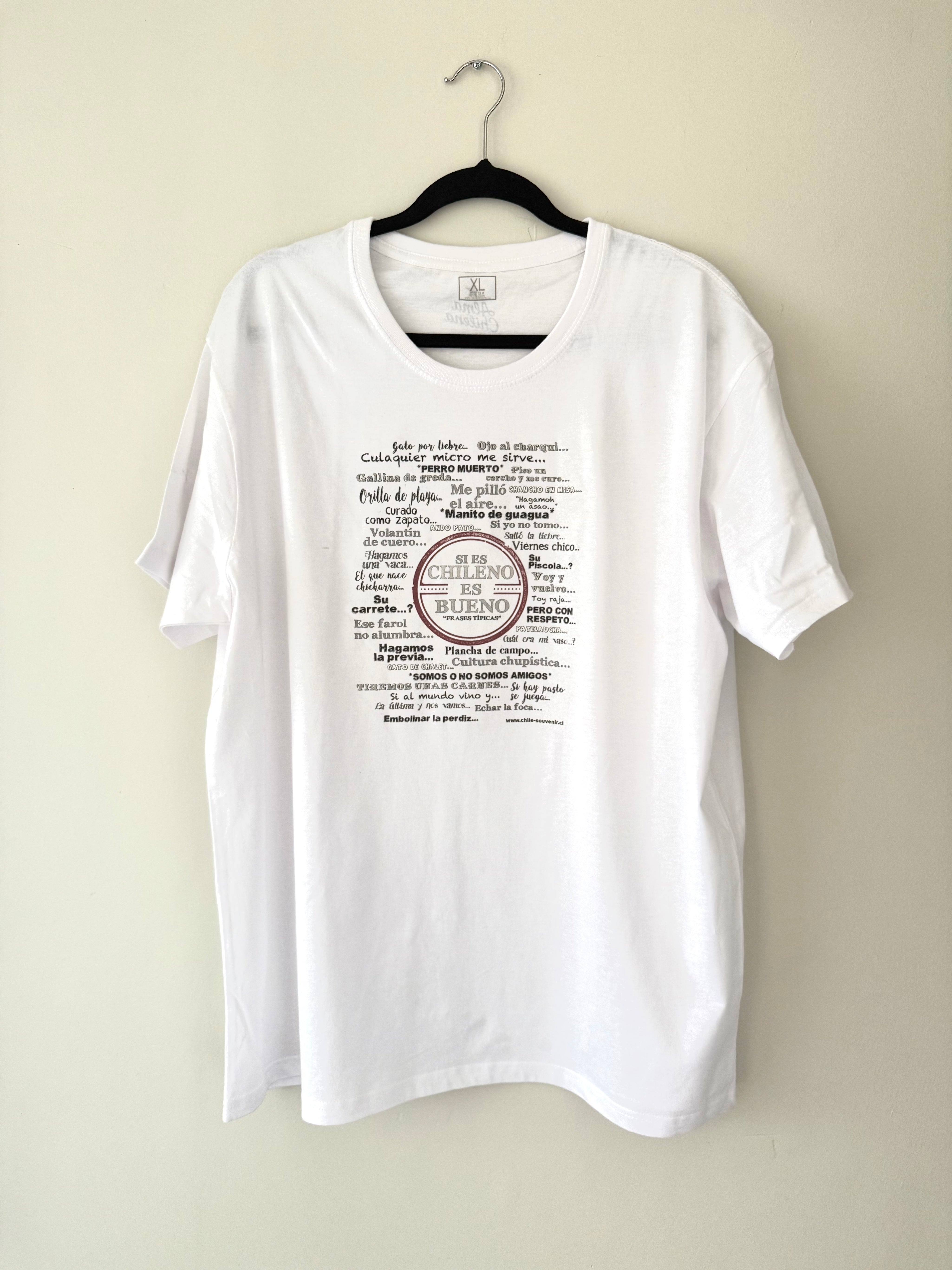 Polera Manga Corta Adultos Frases Típicas de Chile