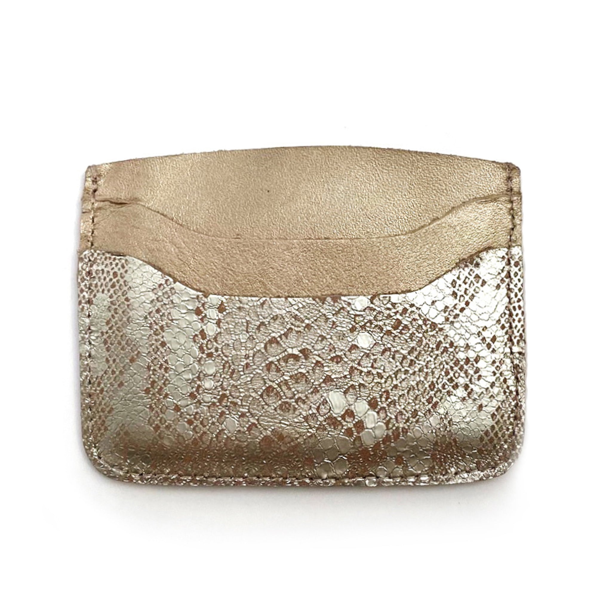 Tarjetero de cuero doble faz modelo ELOÍSA Soft Gold